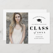 写真ミニマル卒業発表の入力 案内状 (正面/裏面)