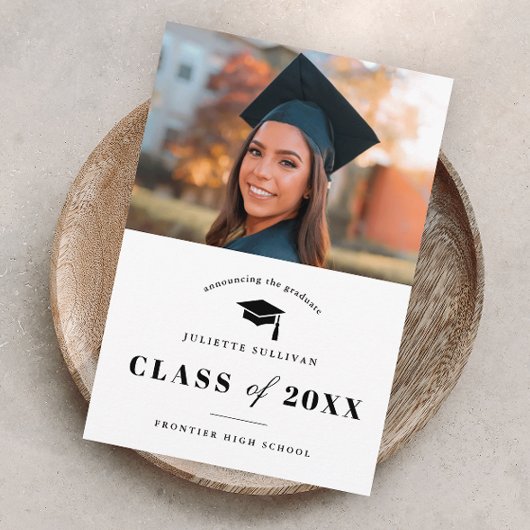 写真ミニマル卒業発表の入力 案内状