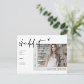 写真ミニマル卒業発表 ポストカード (スタンド正面)