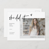 写真ミニマル卒業発表 ポストカード (正面/裏面)