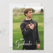 写真ミニマル卒業・披露宴招待状 案内状 (正面)