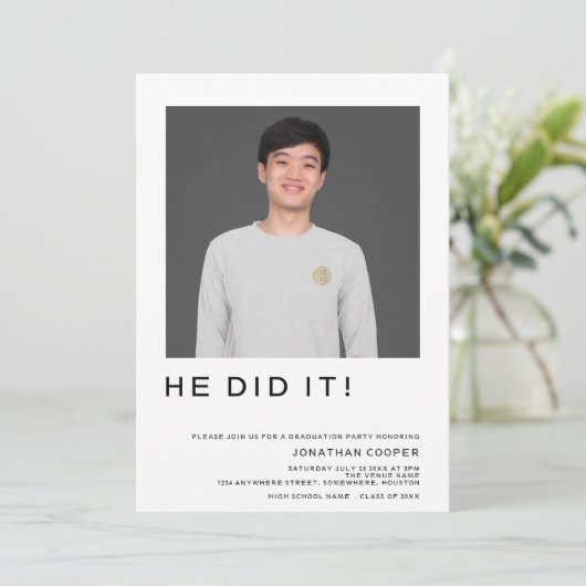 写真ミニマル彼がIt白黒卒業 招待状 (スタンド正面)