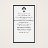 写真ミニマル悔やみや弔慰葬儀祈りの言葉カード (裏面)