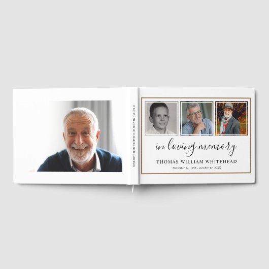 写真ミニマル悔やみや弔慰葬式の水彩 ゲストブック (全面)