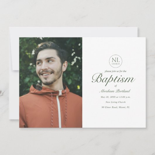 写真ミニマル教会のロゴクリスチャン・バプテスマ 招待状 (正面)