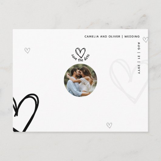 写真ミニマル日付の保存 – 予算品質 ポストカード (正面)