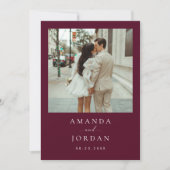 写真ミニマル日付の保存 招待状 (正面)