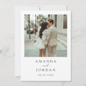 写真ミニマル日付の保存 招待状 (正面)