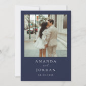 写真ミニマル日付の保存 招待状 (正面)