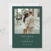 写真ミニマル日付の保存 招待状 (正面)