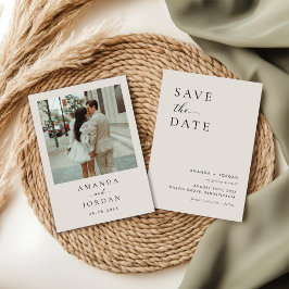 写真ミニマル日付の保存 招待状