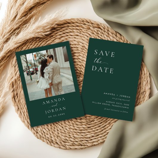 写真ミニマル日付の保存 招待状