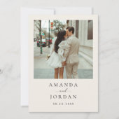 写真ミニマル日付の保存 招待状 (正面)