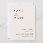 写真ミニマル日付の保存 招待状 (裏面)