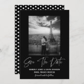 写真ミニマル日付の保存 | 白黒 セーブザデート (正面/裏面)