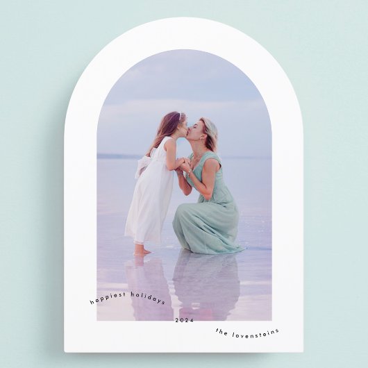 写真ミニマル最エレガントも幸せなアーチクリスマスカード 招待状