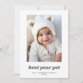 写真ミニマル最高の年未クリスマスモダン シーズンカード (正面)