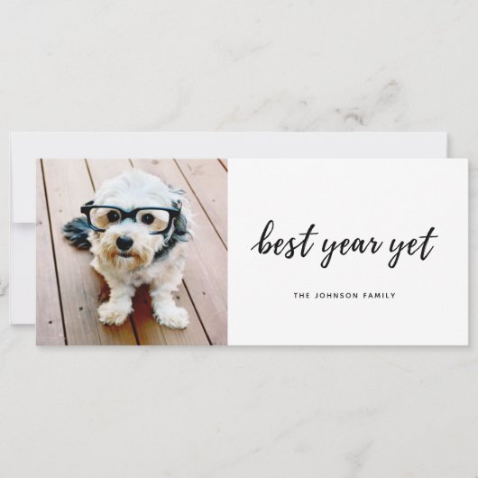 写真ミニマル最高の年未クリスマスモダン シーズンカード (正面)