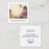 写真ミニマル白モダン色写真家 スクエア名刺 (正面/裏面)