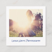 写真ミニマル白モダン色写真家 スクエア名刺 (正面)