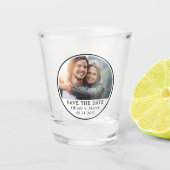 写真ミニマル白黒の保存日 ショットグラス (正面)