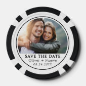 写真ミニマル白黒の保存日 ポーカーチップ (裏面)