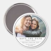 写真ミニマル白黒の保存日 マグネット (正面/裏面)