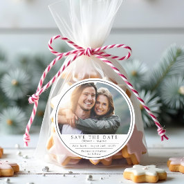 写真ミニマル白黒の保存日 ラウンドシール