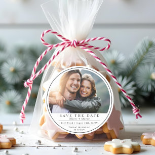 写真ミニマル白黒の保存日 ラウンドシール