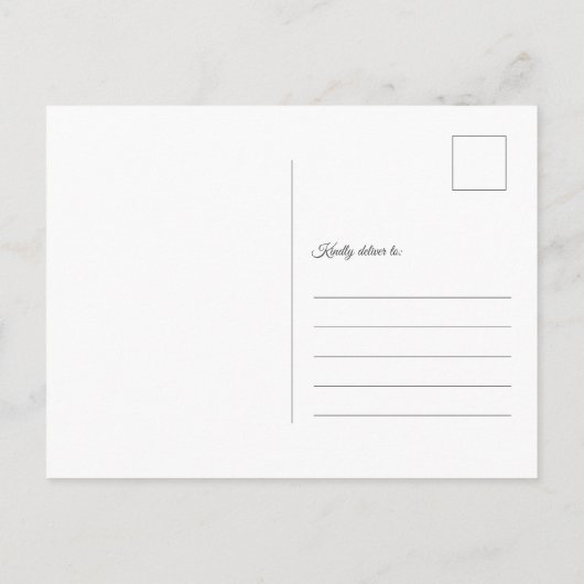 写真ミニマル白黒結婚式の日付の保存 インビテーションポストカード (裏面)