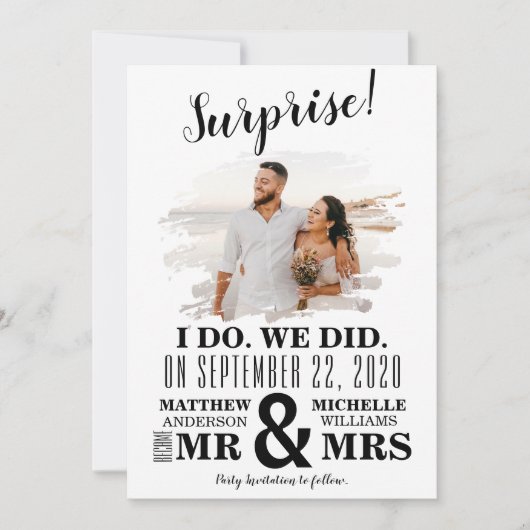 写真ミニマル私たちは駆け落ちをした 案内状 (正面)