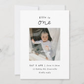 写真ミニマル第1の誕生日招待状 招待状 (正面)