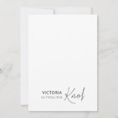 写真ミニマル結び目のバチェロレッテ 招待状 (裏面)