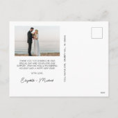 写真ミニマル結婚したモダンChristmas Dusty Blue シーズンポストカード (裏面)