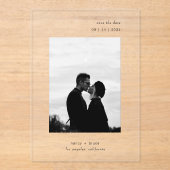 写真ミニマル結澄ん婚日の保存 アクリル招待状 (正面)