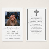 写真ミニマル葬儀ケルト祈りの言葉カードホワイト (正面&裏面)