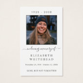 写真ミニマル葬儀ケルト祈りの言葉カードホワイト (正面)