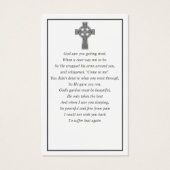 写真ミニマル葬儀ケルト祈りの言葉カードホワイト (裏面)