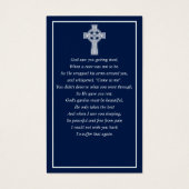 写真ミニマル葬儀ケルト祈りの言葉カード海軍 (裏面)