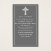 写真ミニマル葬儀ケルト祈りの言葉カード (裏面)