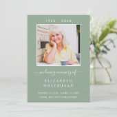 写真ミニマル葬儀セージグリーン祈りの言葉カード サンキューカード (スタンド正面)