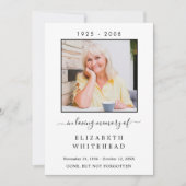 写真ミニマル葬儀祈りの言葉カード サンキューカード (正面)