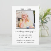 写真ミニマル葬儀祈りの言葉カード サンキューカード (スタンド正面)