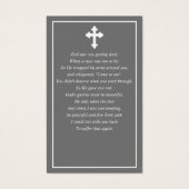 写真ミニマル葬儀祈りの言葉グレーカード (裏面)