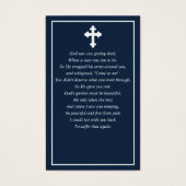 写真ミニマル葬儀祈りの言葉ネイビーカード (裏面)