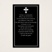 写真ミニマル葬儀祈りの言葉ブラックカード (裏面)