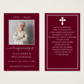 写真ミニマル葬儀祈りの言葉ブルゴーニュ (正面&裏面)