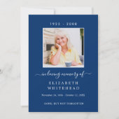 写真ミニマル葬儀祈りの言葉ブ王室のルー 招待状 (正面)