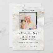 写真ミニマル葬儀祈りの言葉大理石金ゴールド 招待状 (正面)