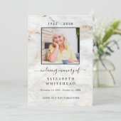 写真ミニマル葬儀祈りの言葉大理石金ゴールド 招待状 (スタンド正面)